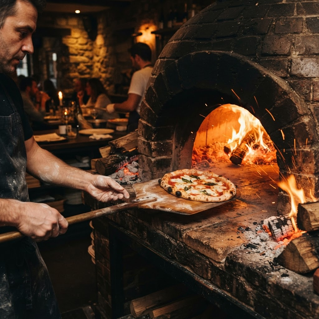 Πίτσα μπαίνει στον φούρνο