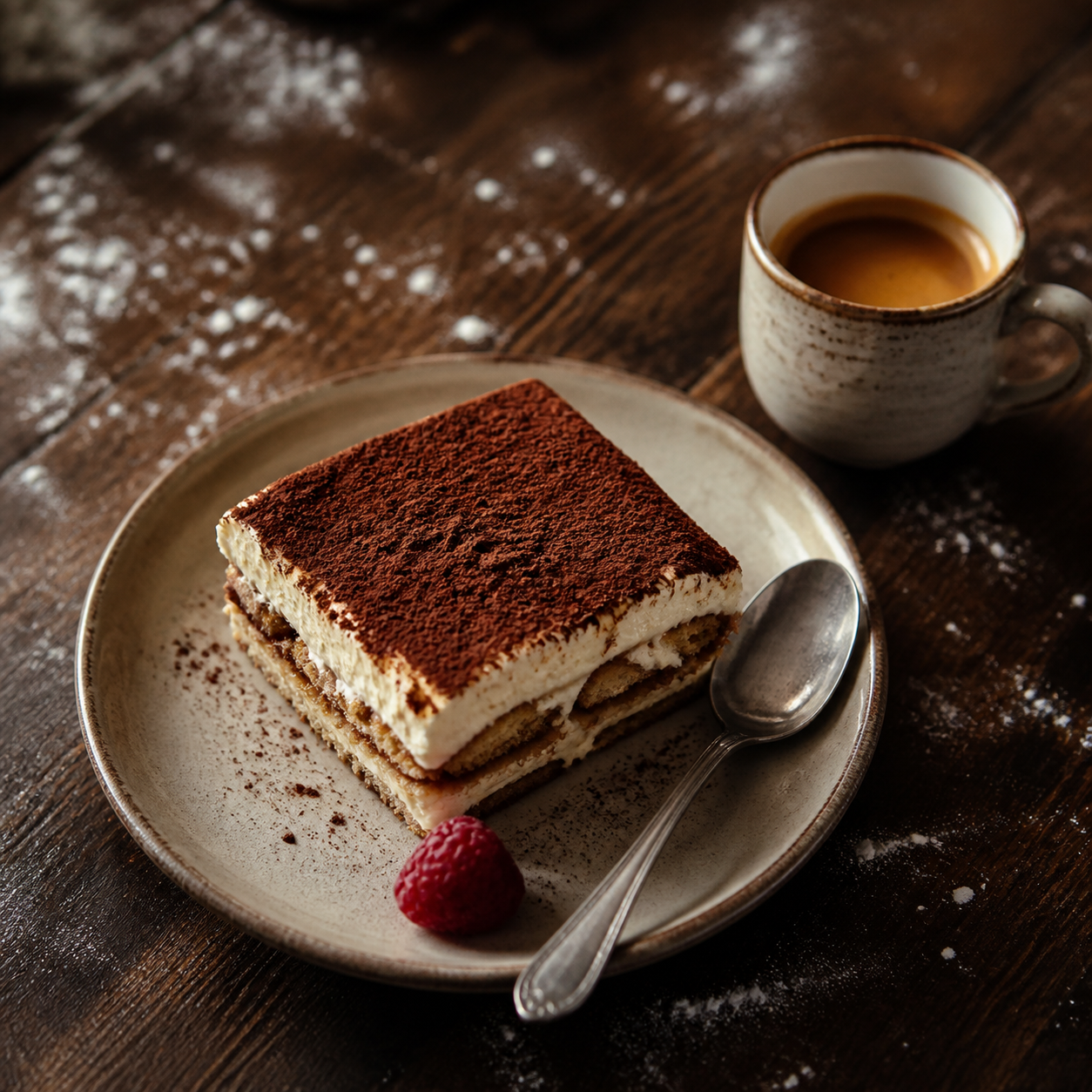 Χειροποίητο ιταλικό γλυκό με τιραμισού και espresso